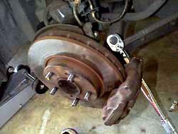Caliper removed from rotor