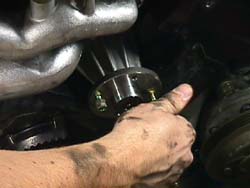 Jam-nutting the water pump studs